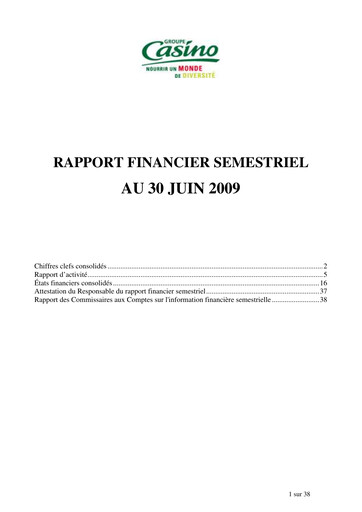 Miniature Casino Guichard-Perrachon Rapport financier 2009-h1