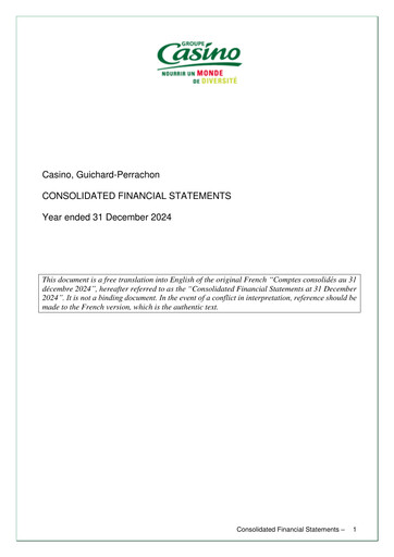 Thumbnail Casino Guichard-Perrachon Financial Statement 2024