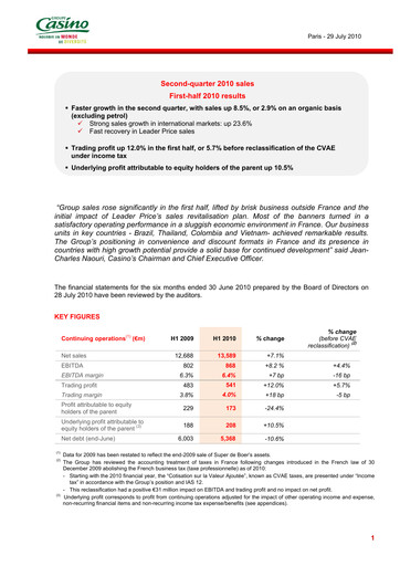 Vorschaubild Casino Guichard-Perrachon Halbjahresbericht 2010-h1