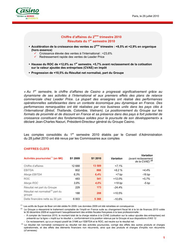 Vorschaubild Casino Guichard-Perrachon Halbjahresbericht 2010-h1