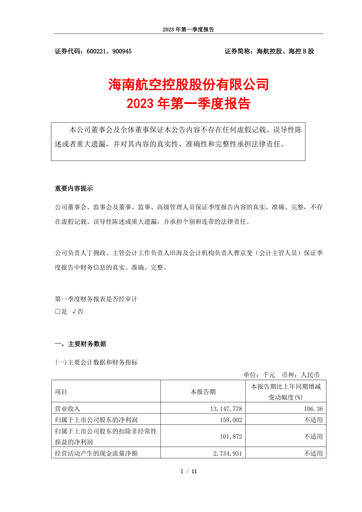 Thumbnail Hainan Airlines Quarterly Report 2023-q1