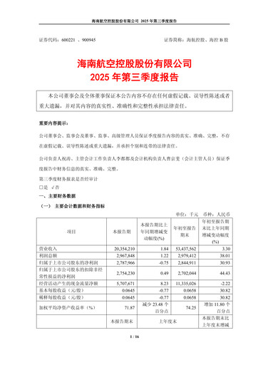 Thumbnail Hainan Airlines Quarterly Report 2025-q3