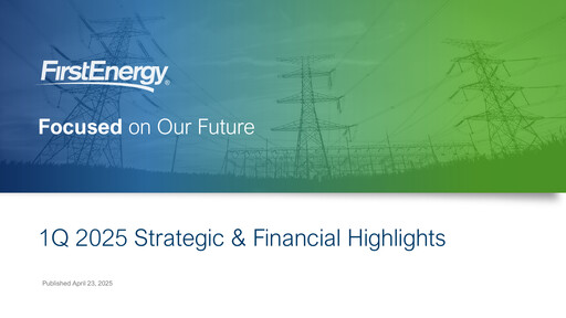 Miniature FirstEnergy Rapport trimestriel 2025-q1