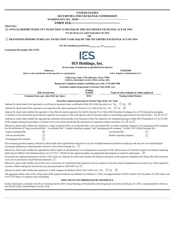Thumbnail IES Holdings Annual Report 2024