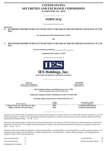 Thumbnail IES Holdings Quarterly Report 2019-q2