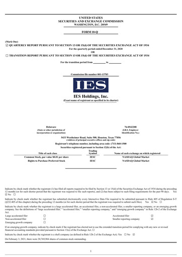 Thumbnail IES Holdings Quarterly Report 2021-q1