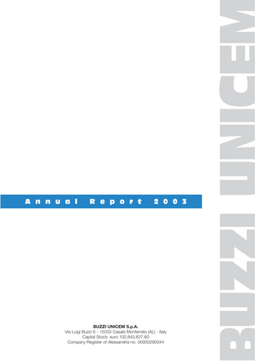 Thumbnail Buzzi Unicem
 Annual Report 2003