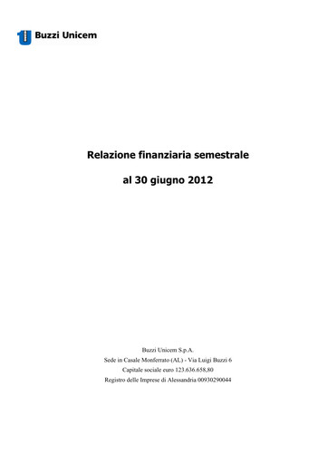 Thumbnail Buzzi Unicem
 Half-year Report 2012-h1