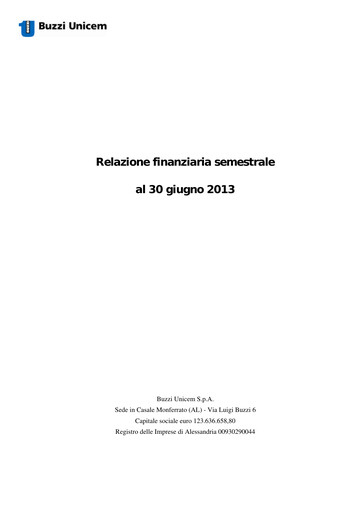 Thumbnail Buzzi Unicem
 Half-year Report 2013-h1