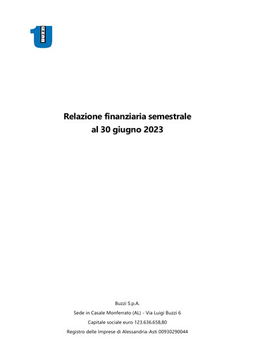 Thumbnail Buzzi Unicem
 Half-year Report 2023-h1