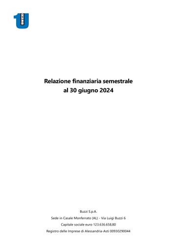 Thumbnail Buzzi Unicem
 Half-year Report 2024-h1