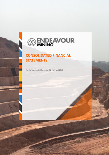 Thumbnail Endeavour Mining Financial Statement 2017
