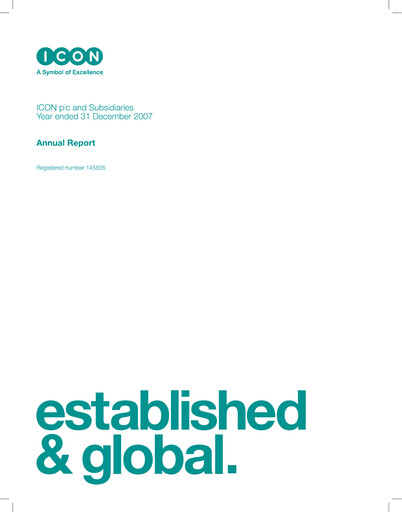Thumbnail ICON plc Annual Report 2007