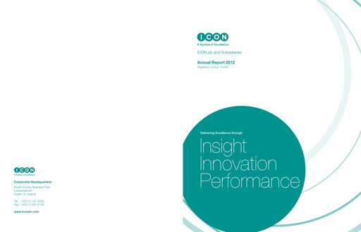 Thumbnail ICON plc Annual Report 2012