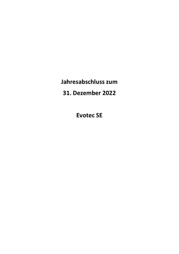 Thumbnail Evotec Financial Statement 2022