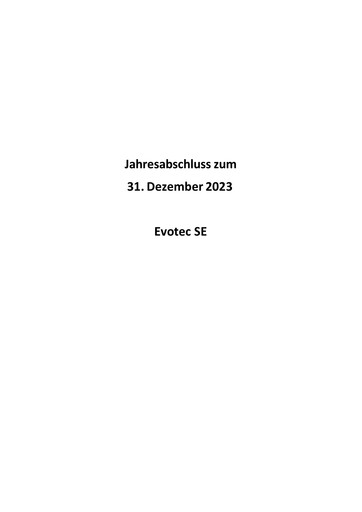 Thumbnail Evotec Financial Statement 2023
