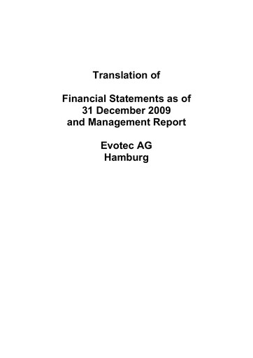 Thumbnail Evotec Financial Statement 2009
