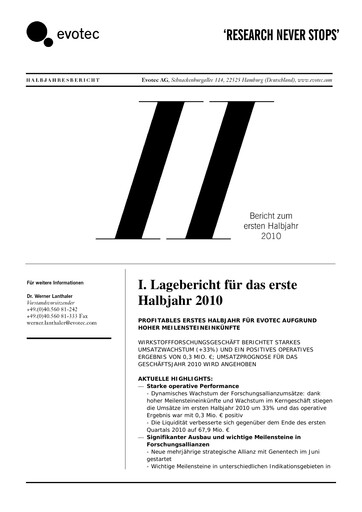 Thumbnail Evotec Half-year Report 2010-h1