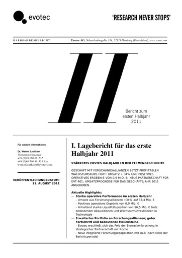 Thumbnail Evotec Half-year Report 2011-h1