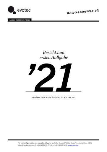 Thumbnail Evotec Half-year Report 2021-h1
