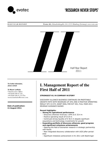 Thumbnail Evotec Half-year Report 2011-h1