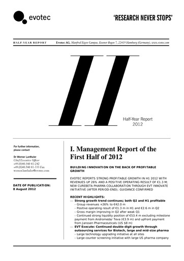 Thumbnail Evotec Half-year Report 2012-h1