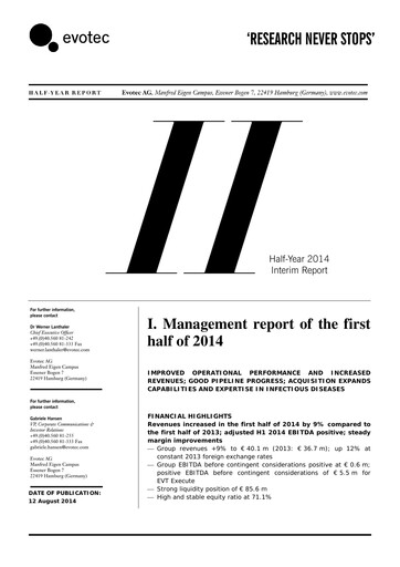 Thumbnail Evotec Half-year Report 2014-h1