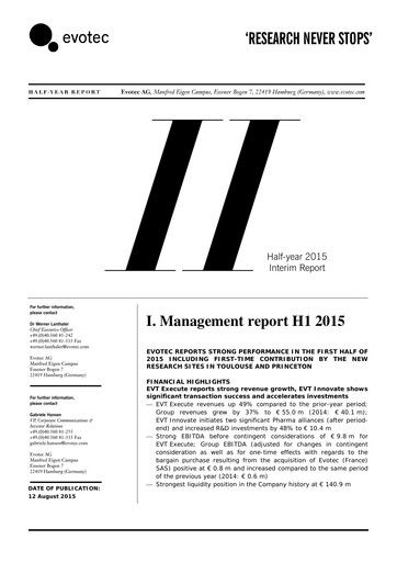 Thumbnail Evotec Half-year Report 2015-h1