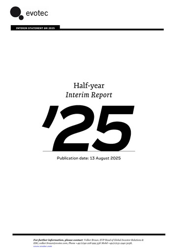 Thumbnail Evotec Half-year Report 2025-h1