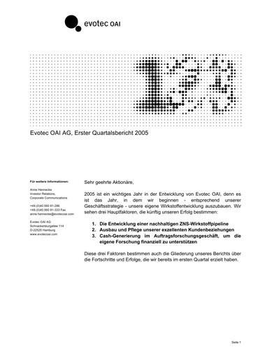 Thumbnail Evotec Quarterly Report 2005-q1