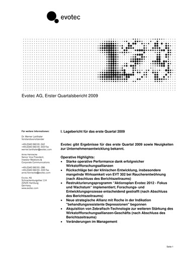 Thumbnail Evotec Quarterly Report 2009-q1