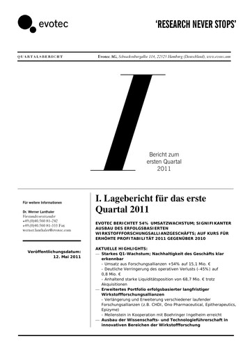 Thumbnail Evotec Quarterly Report 2011-q1