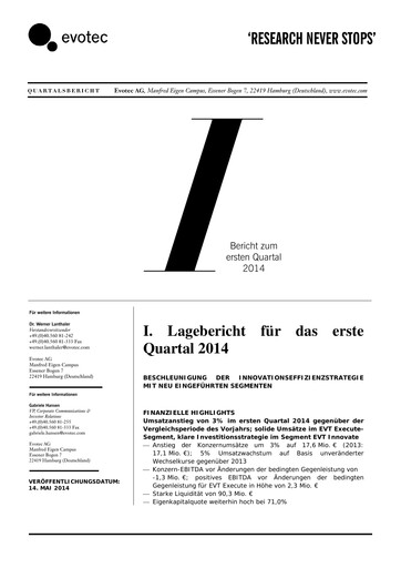 Thumbnail Evotec Quarterly Report 2014-q1