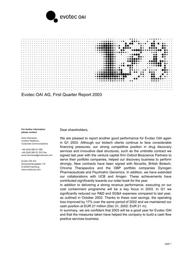 Thumbnail Evotec Quarterly Report 2003-q1