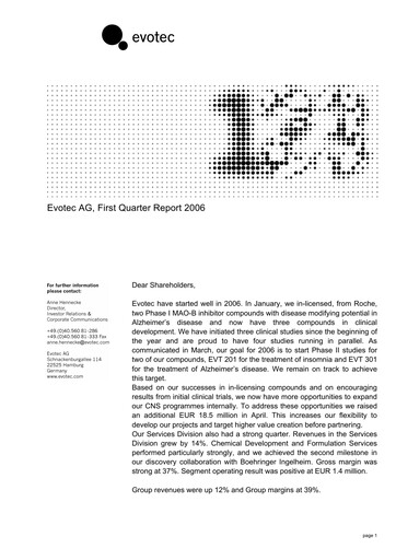 Thumbnail Evotec Quarterly Report 2006-q1