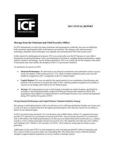 Thumbnail ICF International Annual Report 2013