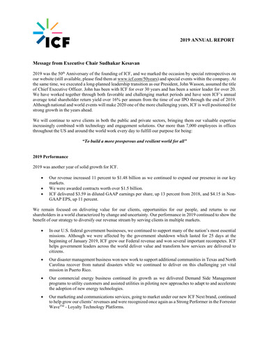 Thumbnail ICF International Annual Report 2019