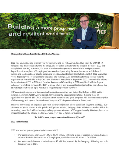 Thumbnail ICF International Annual Report 2022