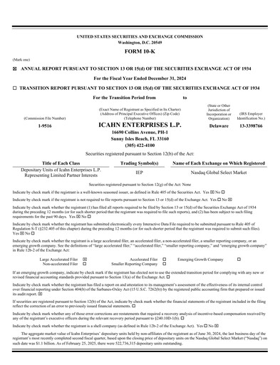 Thumbnail Icahn Enterprises
 Annual Report 2024