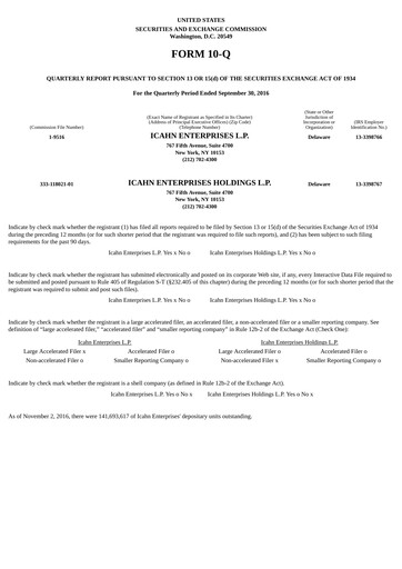 Thumbnail Icahn Enterprises
 Quarterly Report 2016-q3