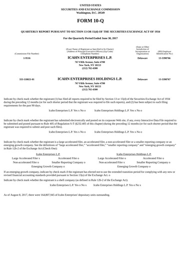 Thumbnail Icahn Enterprises
 Quarterly Report 2017-q2