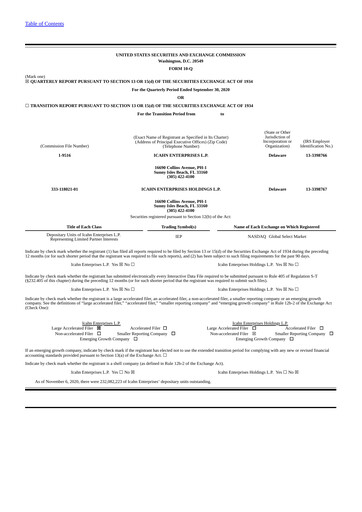 Thumbnail Icahn Enterprises
 Quarterly Report 2020-q3