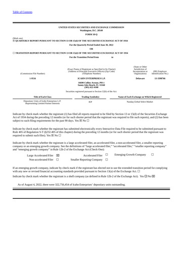 Thumbnail Icahn Enterprises
 Quarterly Report 2022-q2