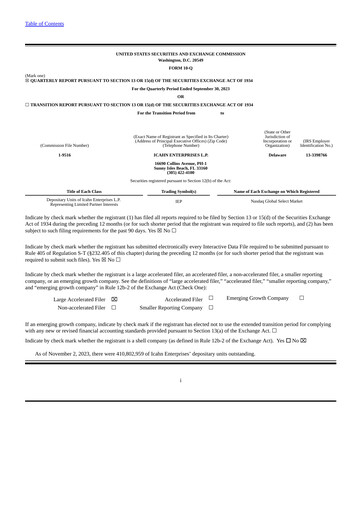 Thumbnail Icahn Enterprises
 Quarterly Report 2023-q3