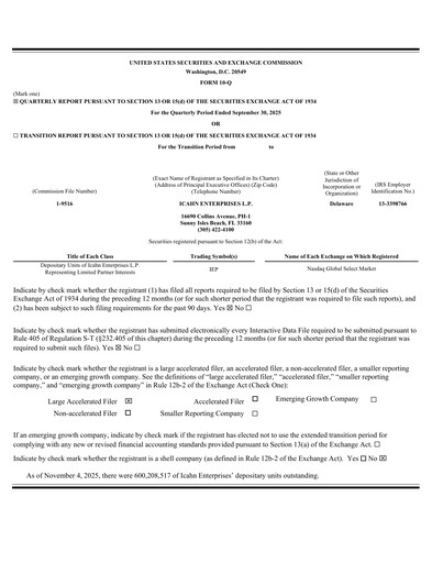 Thumbnail Icahn Enterprises
 Quarterly Report 2025-q3