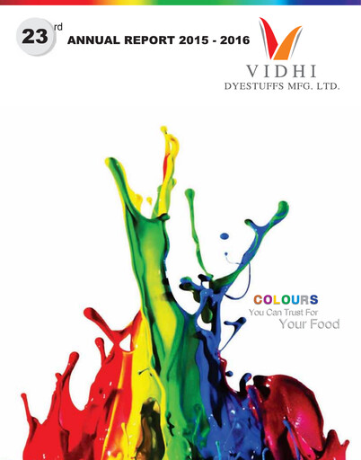 Miniature Vidhi Specialty Food
 Rapport annuel 2015-2016