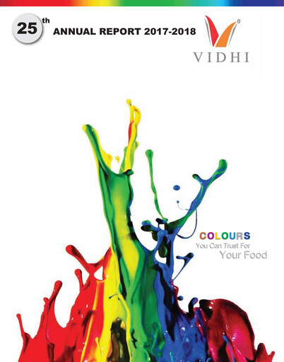 Miniature Vidhi Specialty Food
 Rapport annuel 2017-2018