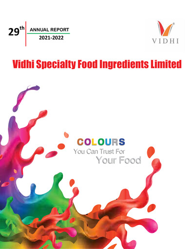Miniature Vidhi Specialty Food
 Rapport annuel 2021-2022