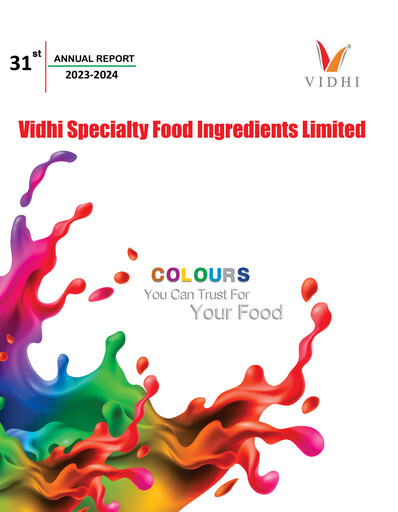 Miniature Vidhi Specialty Food
 Rapport annuel 2023-2024
