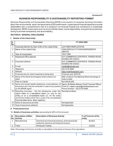 Thumbnail Vidhi Specialty Food
 ESG Report 2025-2026